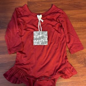 Kate Quinn Scarlet Baby Bodysuit with Ruffles